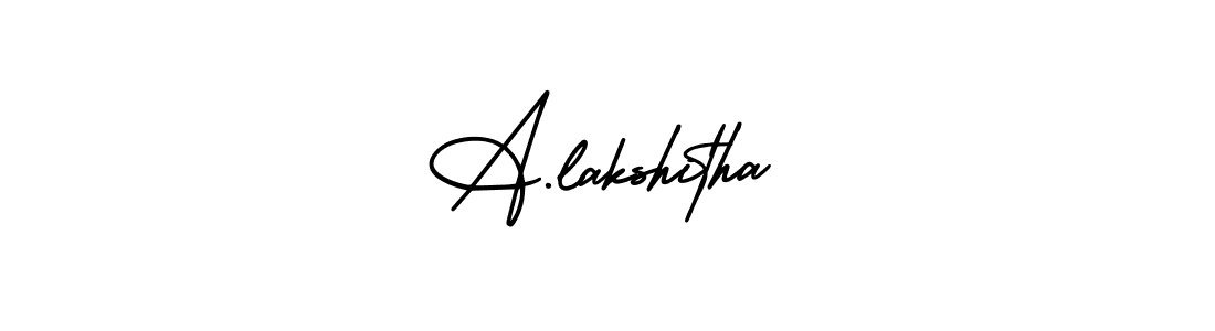 Similarly AmerikaSignatureDemo-Regular is the best handwritten signature design. Signature creator online .You can use it as an online autograph creator for name A.lakshitha. A.lakshitha signature style 3 images and pictures png
