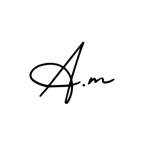 Design your own signature with our free online signature maker. With this signature software, you can create a handwritten (AmerikaSignatureDemo-Regular) signature for name A.m. A.m signature style 3 images and pictures png