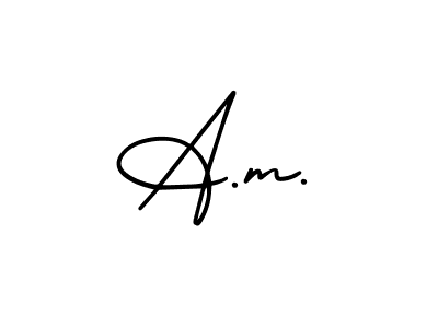 The best way (AmerikaSignatureDemo-Regular) to make a short signature is to pick only two or three words in your name. The name A.m. include a total of six letters. For converting this name. A.m. signature style 3 images and pictures png