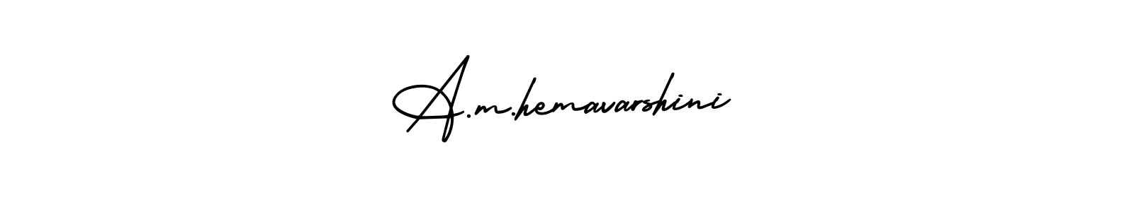 Make a short A.m.hemavarshini signature style. Manage your documents anywhere anytime using AmerikaSignatureDemo-Regular. Create and add eSignatures, submit forms, share and send files easily. A.m.hemavarshini signature style 3 images and pictures png