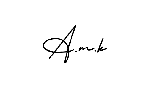 if you are searching for the best signature style for your name A.m.k. so please give up your signature search. here we have designed multiple signature styles  using AmerikaSignatureDemo-Regular. A.m.k signature style 3 images and pictures png