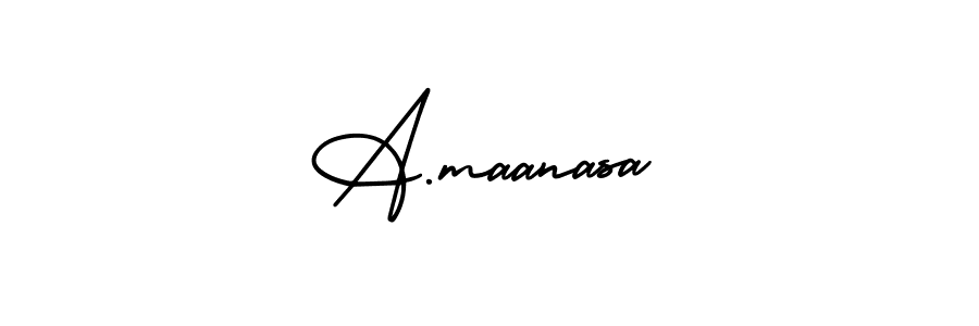 How to make A.maanasa signature? AmerikaSignatureDemo-Regular is a professional autograph style. Create handwritten signature for A.maanasa name. A.maanasa signature style 3 images and pictures png