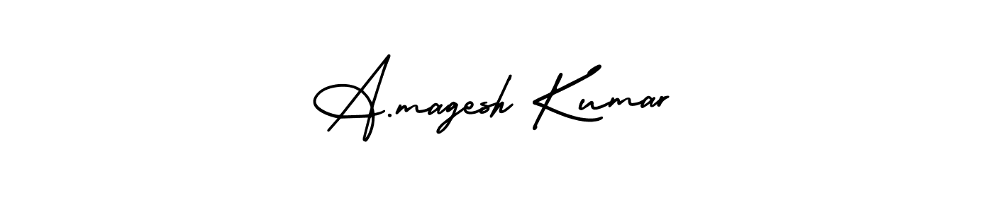 You should practise on your own different ways (AmerikaSignatureDemo-Regular) to write your name (A.magesh Kumar) in signature. don't let someone else do it for you. A.magesh Kumar signature style 3 images and pictures png