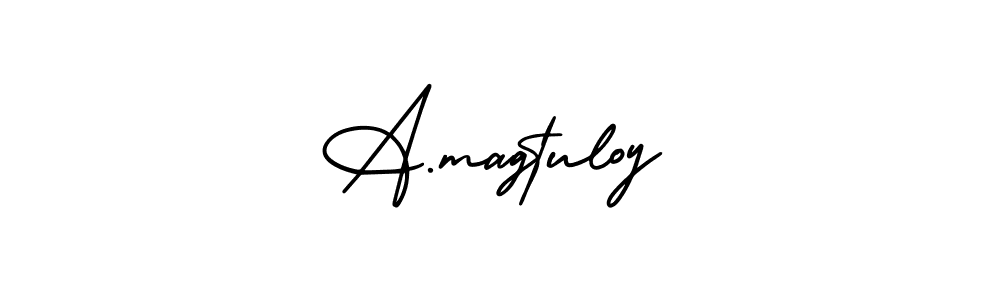 if you are searching for the best signature style for your name A.magtuloy. so please give up your signature search. here we have designed multiple signature styles  using AmerikaSignatureDemo-Regular. A.magtuloy signature style 3 images and pictures png