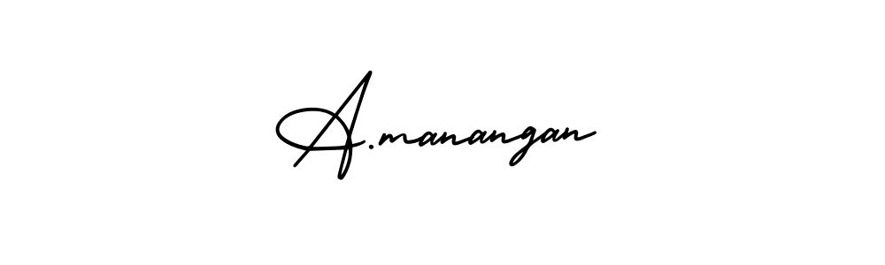 You should practise on your own different ways (AmerikaSignatureDemo-Regular) to write your name (A.manangan) in signature. don't let someone else do it for you. A.manangan signature style 3 images and pictures png