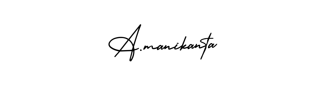 Make a beautiful signature design for name A.manikanta. With this signature (AmerikaSignatureDemo-Regular) style, you can create a handwritten signature for free. A.manikanta signature style 3 images and pictures png