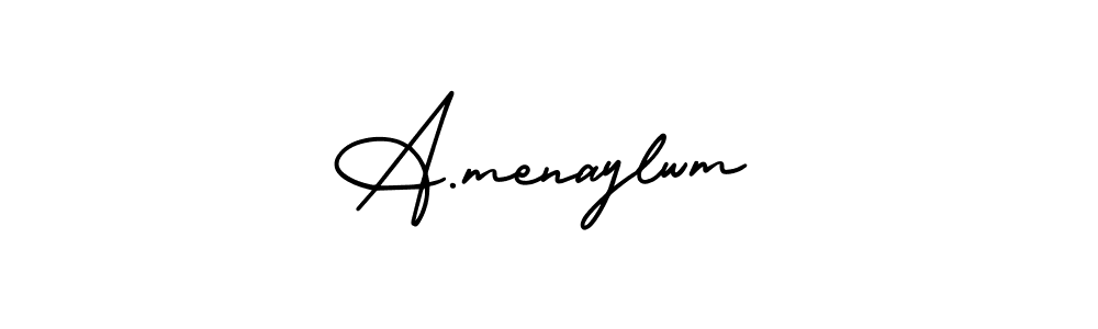 The best way (AmerikaSignatureDemo-Regular) to make a short signature is to pick only two or three words in your name. The name A.menaylwm include a total of six letters. For converting this name. A.menaylwm signature style 3 images and pictures png