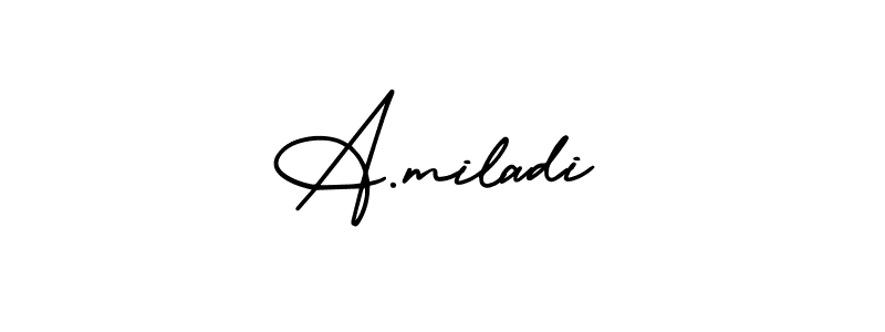 How to Draw A.miladi signature style? AmerikaSignatureDemo-Regular is a latest design signature styles for name A.miladi. A.miladi signature style 3 images and pictures png