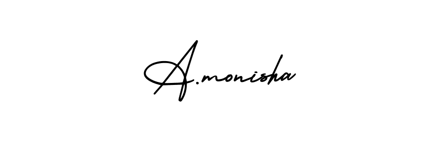 Similarly AmerikaSignatureDemo-Regular is the best handwritten signature design. Signature creator online .You can use it as an online autograph creator for name A.monisha. A.monisha signature style 3 images and pictures png