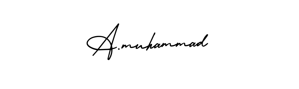 This is the best signature style for the A.muhammad name. Also you like these signature font (AmerikaSignatureDemo-Regular). Mix name signature. A.muhammad signature style 3 images and pictures png
