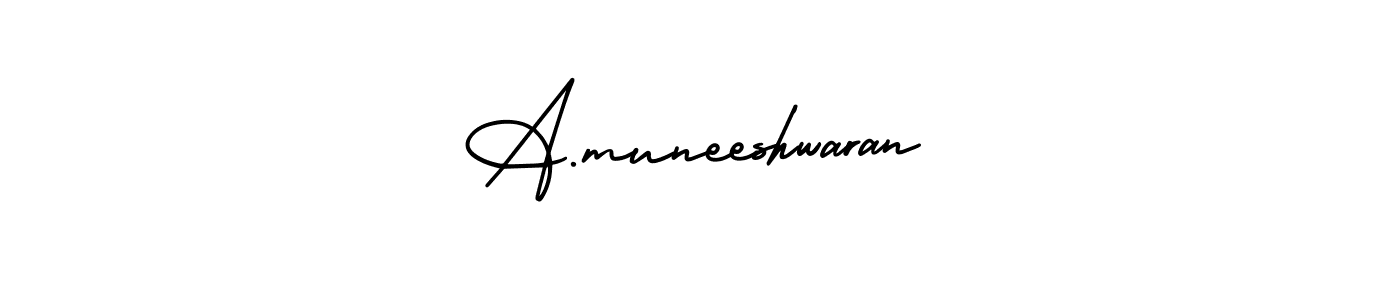 Design your own signature with our free online signature maker. With this signature software, you can create a handwritten (AmerikaSignatureDemo-Regular) signature for name A.muneeshwaran. A.muneeshwaran signature style 3 images and pictures png