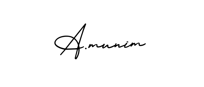 You should practise on your own different ways (AmerikaSignatureDemo-Regular) to write your name (A.munim) in signature. don't let someone else do it for you. A.munim signature style 3 images and pictures png