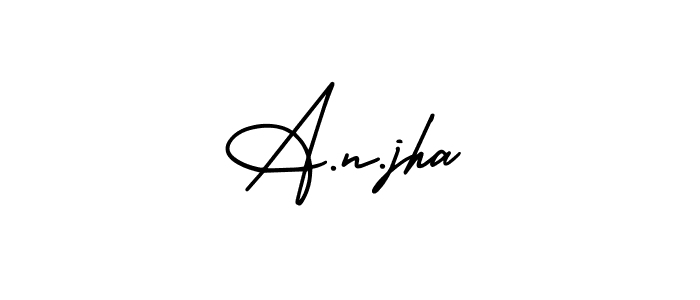 The best way (AmerikaSignatureDemo-Regular) to make a short signature is to pick only two or three words in your name. The name A.n.jha include a total of six letters. For converting this name. A.n.jha signature style 3 images and pictures png