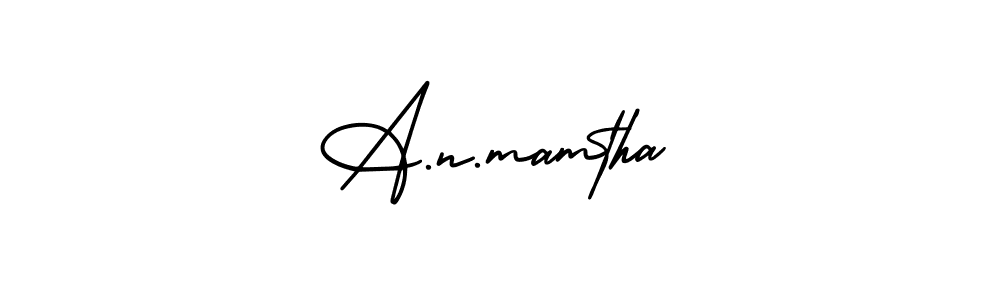 The best way (AmerikaSignatureDemo-Regular) to make a short signature is to pick only two or three words in your name. The name A.n.mamtha include a total of six letters. For converting this name. A.n.mamtha signature style 3 images and pictures png