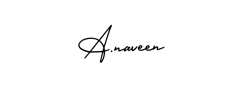 Design your own signature with our free online signature maker. With this signature software, you can create a handwritten (AmerikaSignatureDemo-Regular) signature for name A.naveen. A.naveen signature style 3 images and pictures png