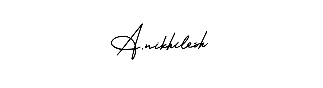 Similarly AmerikaSignatureDemo-Regular is the best handwritten signature design. Signature creator online .You can use it as an online autograph creator for name A.nikhilesh. A.nikhilesh signature style 3 images and pictures png