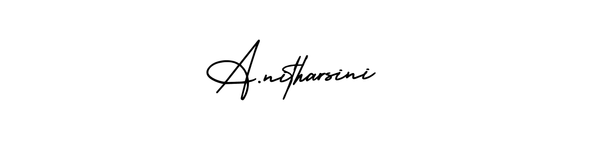 Create a beautiful signature design for name A.nitharsini. With this signature (AmerikaSignatureDemo-Regular) fonts, you can make a handwritten signature for free. A.nitharsini signature style 3 images and pictures png