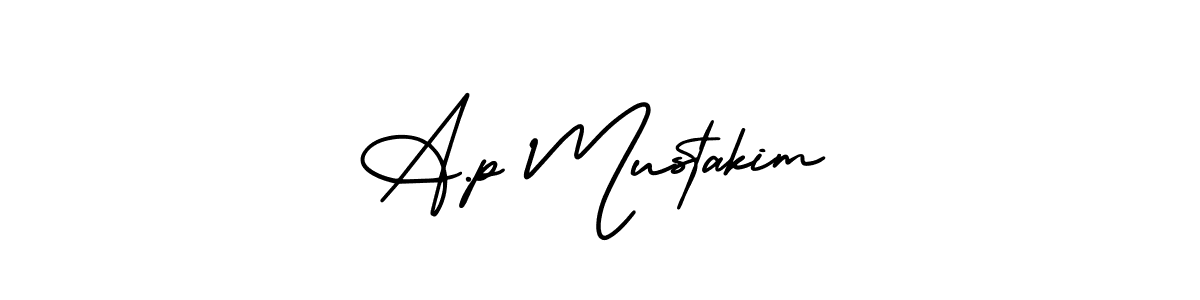 How to Draw A.p Mustakim signature style? AmerikaSignatureDemo-Regular is a latest design signature styles for name A.p Mustakim. A.p Mustakim signature style 3 images and pictures png