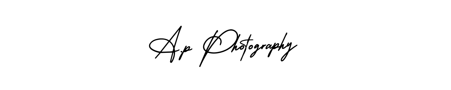 AmerikaSignatureDemo-Regular is a professional signature style that is perfect for those who want to add a touch of class to their signature. It is also a great choice for those who want to make their signature more unique. Get A.p Photography name to fancy signature for free. A.p Photography signature style 3 images and pictures png