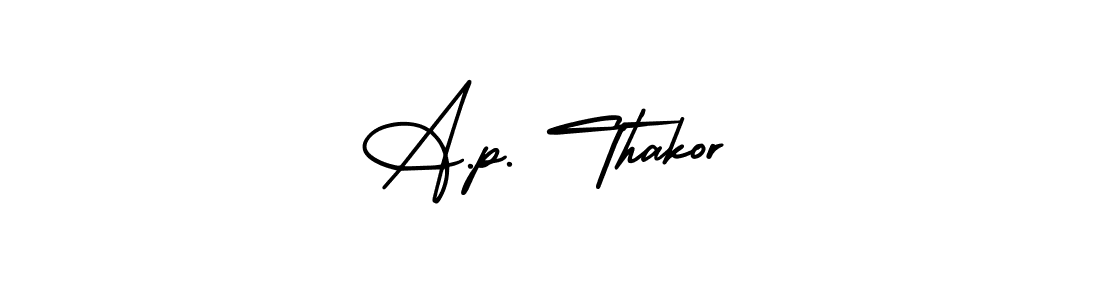 Use a signature maker to create a handwritten signature online. With this signature software, you can design (AmerikaSignatureDemo-Regular) your own signature for name A.p. Thakor. A.p. Thakor signature style 3 images and pictures png