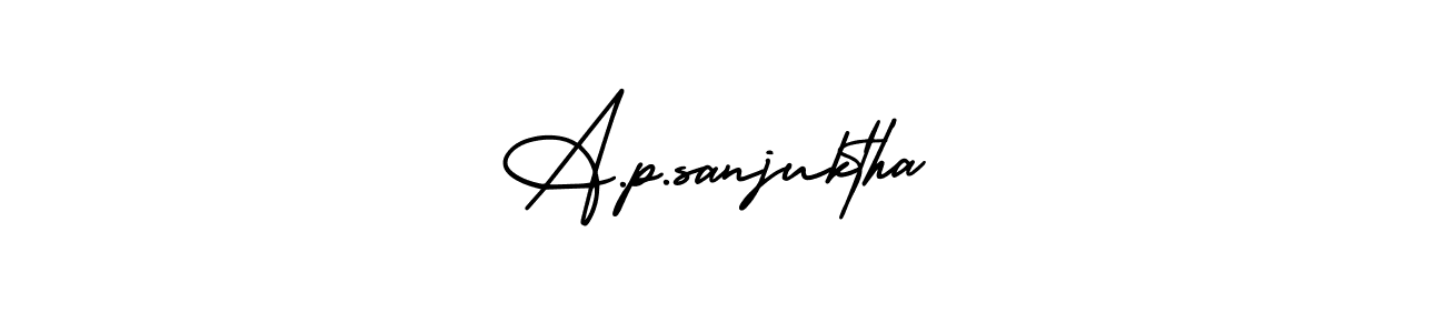 A.p.sanjuktha stylish signature style. Best Handwritten Sign (AmerikaSignatureDemo-Regular) for my name. Handwritten Signature Collection Ideas for my name A.p.sanjuktha. A.p.sanjuktha signature style 3 images and pictures png