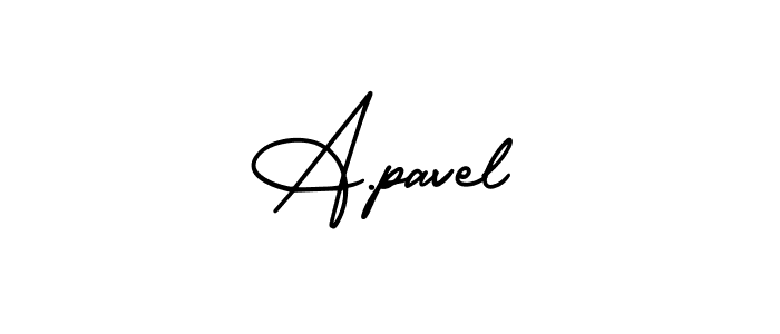 How to make A.pavel name signature. Use AmerikaSignatureDemo-Regular style for creating short signs online. This is the latest handwritten sign. A.pavel signature style 3 images and pictures png