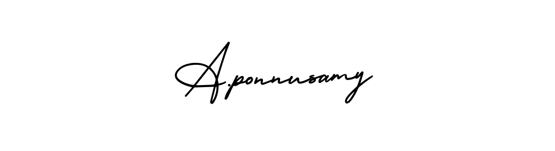 How to make A.ponnusamy name signature. Use AmerikaSignatureDemo-Regular style for creating short signs online. This is the latest handwritten sign. A.ponnusamy signature style 3 images and pictures png