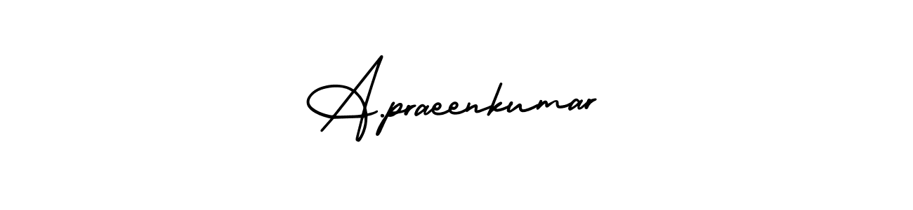 Make a short A.praeenkumar signature style. Manage your documents anywhere anytime using AmerikaSignatureDemo-Regular. Create and add eSignatures, submit forms, share and send files easily. A.praeenkumar signature style 3 images and pictures png