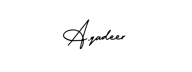 AmerikaSignatureDemo-Regular is a professional signature style that is perfect for those who want to add a touch of class to their signature. It is also a great choice for those who want to make their signature more unique. Get A.qadeer name to fancy signature for free. A.qadeer signature style 3 images and pictures png
