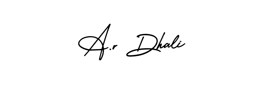 Use a signature maker to create a handwritten signature online. With this signature software, you can design (AmerikaSignatureDemo-Regular) your own signature for name A.r Dhali. A.r Dhali signature style 3 images and pictures png