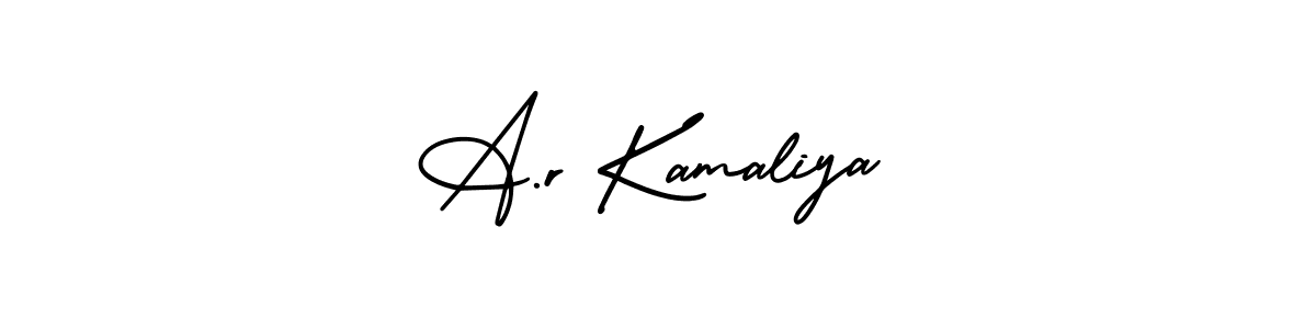 You should practise on your own different ways (AmerikaSignatureDemo-Regular) to write your name (A.r Kamaliya) in signature. don't let someone else do it for you. A.r Kamaliya signature style 3 images and pictures png