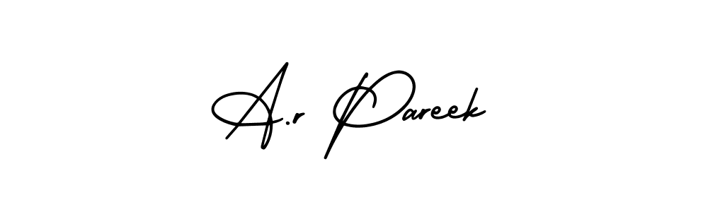 A.r Pareek stylish signature style. Best Handwritten Sign (AmerikaSignatureDemo-Regular) for my name. Handwritten Signature Collection Ideas for my name A.r Pareek. A.r Pareek signature style 3 images and pictures png