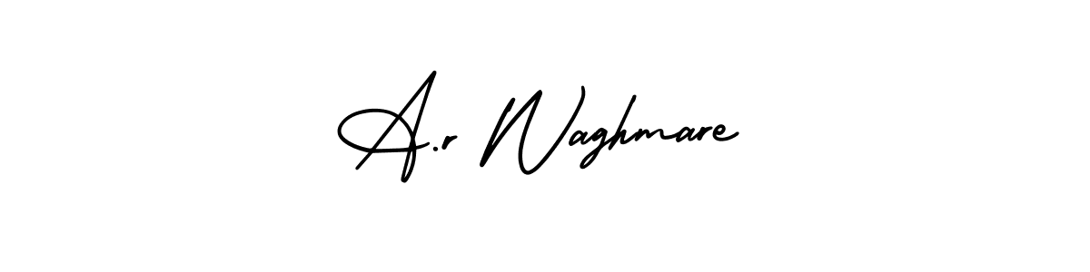 How to Draw A.r Waghmare signature style? AmerikaSignatureDemo-Regular is a latest design signature styles for name A.r Waghmare. A.r Waghmare signature style 3 images and pictures png