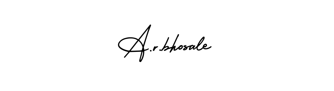 How to make A.r.bhosale name signature. Use AmerikaSignatureDemo-Regular style for creating short signs online. This is the latest handwritten sign. A.r.bhosale signature style 3 images and pictures png