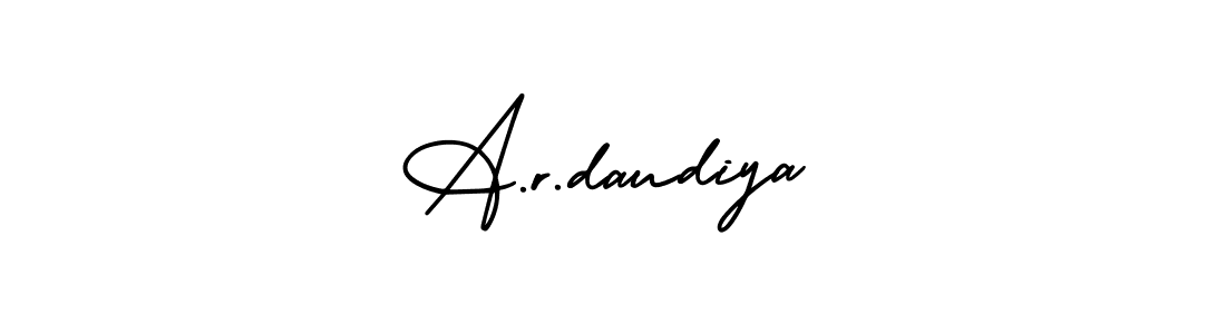 Check out images of Autograph of A.r.daudiya name. Actor A.r.daudiya Signature Style. AmerikaSignatureDemo-Regular is a professional sign style online. A.r.daudiya signature style 3 images and pictures png