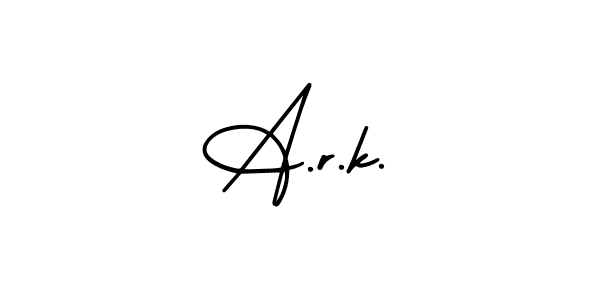 The best way (AmerikaSignatureDemo-Regular) to make a short signature is to pick only two or three words in your name. The name A.r.k. include a total of six letters. For converting this name. A.r.k. signature style 3 images and pictures png