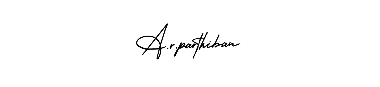 Create a beautiful signature design for name A.r.parthiban. With this signature (AmerikaSignatureDemo-Regular) fonts, you can make a handwritten signature for free. A.r.parthiban signature style 3 images and pictures png
