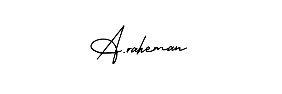 Make a beautiful signature design for name A.raheman. Use this online signature maker to create a handwritten signature for free. A.raheman signature style 3 images and pictures png