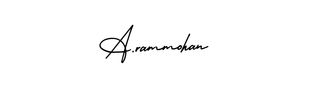 This is the best signature style for the A.rammohan name. Also you like these signature font (AmerikaSignatureDemo-Regular). Mix name signature. A.rammohan signature style 3 images and pictures png