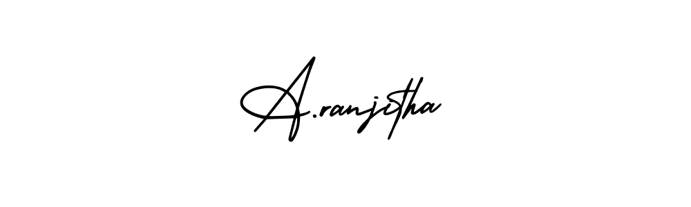 Make a beautiful signature design for name A.ranjitha. With this signature (AmerikaSignatureDemo-Regular) style, you can create a handwritten signature for free. A.ranjitha signature style 3 images and pictures png