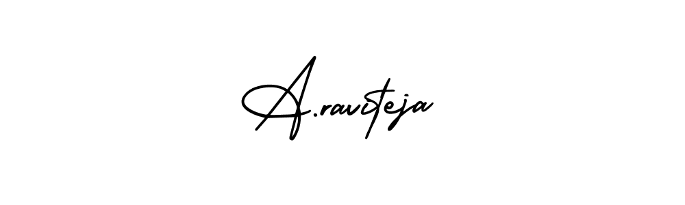 How to make A.raviteja name signature. Use AmerikaSignatureDemo-Regular style for creating short signs online. This is the latest handwritten sign. A.raviteja signature style 3 images and pictures png