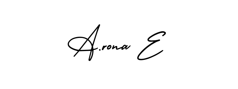 The best way (AmerikaSignatureDemo-Regular) to make a short signature is to pick only two or three words in your name. The name A.rona E include a total of six letters. For converting this name. A.rona E signature style 3 images and pictures png