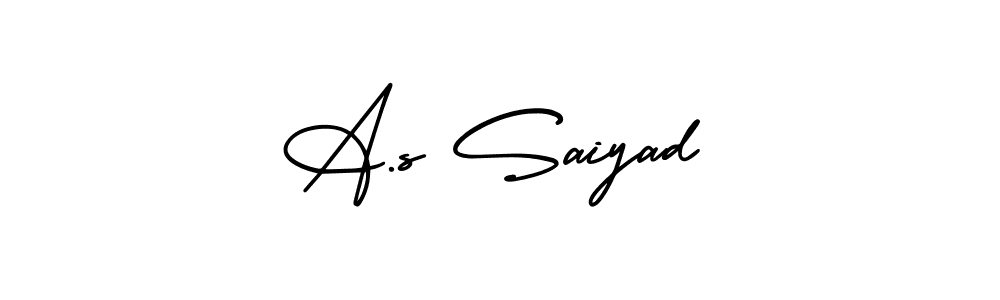 Also You can easily find your signature by using the search form. We will create A.s Saiyad name handwritten signature images for you free of cost using AmerikaSignatureDemo-Regular sign style. A.s Saiyad signature style 3 images and pictures png