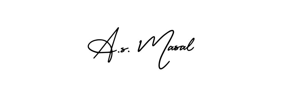 How to make A.s. Masal name signature. Use AmerikaSignatureDemo-Regular style for creating short signs online. This is the latest handwritten sign. A.s. Masal signature style 3 images and pictures png