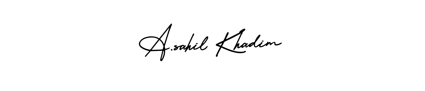 Make a short A.sahil Khadim signature style. Manage your documents anywhere anytime using AmerikaSignatureDemo-Regular. Create and add eSignatures, submit forms, share and send files easily. A.sahil Khadim signature style 3 images and pictures png