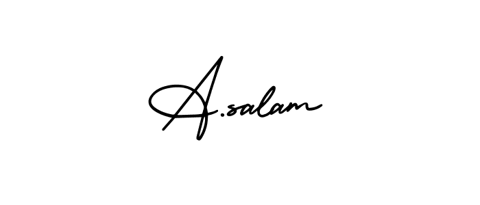 Make a beautiful signature design for name A.salam. With this signature (AmerikaSignatureDemo-Regular) style, you can create a handwritten signature for free. A.salam signature style 3 images and pictures png