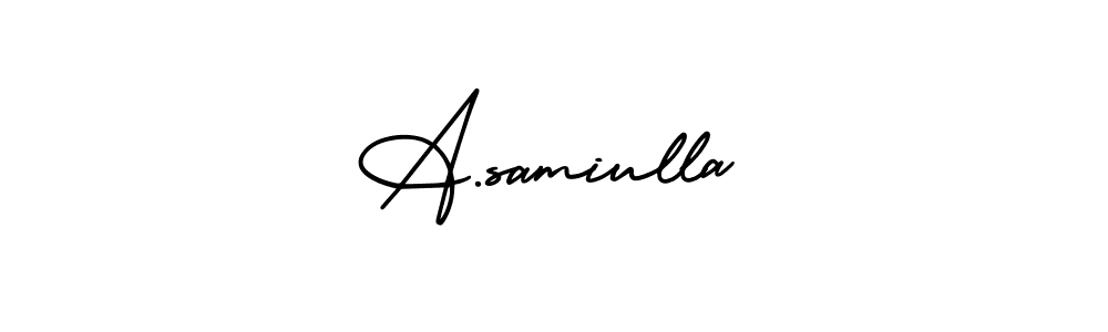 You should practise on your own different ways (AmerikaSignatureDemo-Regular) to write your name (A.samiulla) in signature. don't let someone else do it for you. A.samiulla signature style 3 images and pictures png