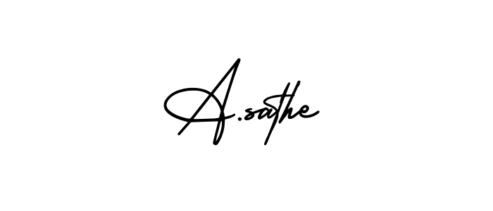 Similarly AmerikaSignatureDemo-Regular is the best handwritten signature design. Signature creator online .You can use it as an online autograph creator for name A.sathe. A.sathe signature style 3 images and pictures png