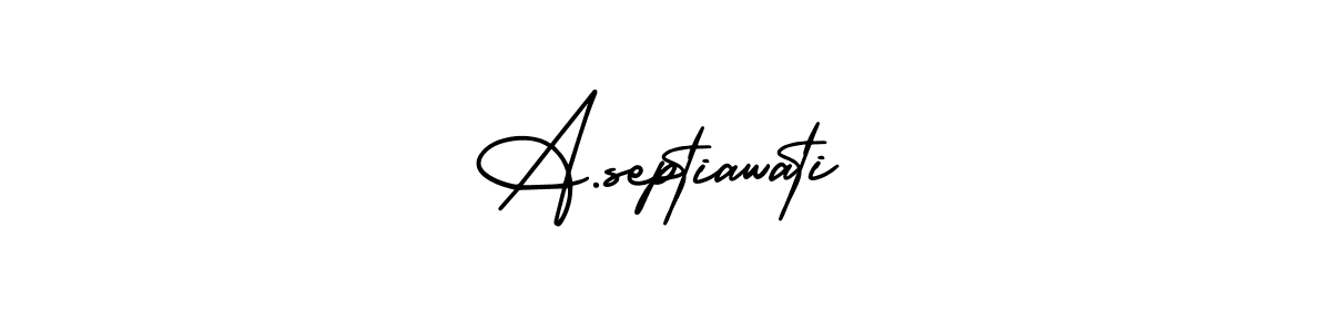 Design your own signature with our free online signature maker. With this signature software, you can create a handwritten (AmerikaSignatureDemo-Regular) signature for name A.septiawati. A.septiawati signature style 3 images and pictures png