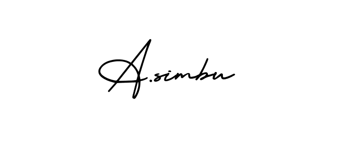 You should practise on your own different ways (AmerikaSignatureDemo-Regular) to write your name (A.simbu) in signature. don't let someone else do it for you. A.simbu signature style 3 images and pictures png